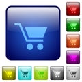 Empty cart color square buttons Royalty Free Stock Photo