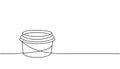 Empty carton bowl one line continuous drawing. Cardboard boxes, bags for takeaway food continuous one line illustration.