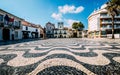 Empty Central square 5th October in Cascais, Portugal