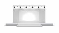 Empty Central Stage with Large Blank Screen on White Background. Royalty Free Stock Photo