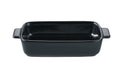 Empty ceramic black baking casserole dish. empty baking tray isolated Royalty Free Stock Photo
