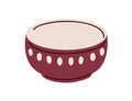 Empty ceramic bowl. Dish ware. Kitchen dishware, tableware. Dining serving dinnerware, pot with dot pattern. Deep crockery Royalty Free Stock Photo