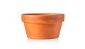 Empty ceramic brown flower pot isolated