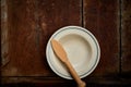 Empty ceramic butter dish or bread plate Royalty Free Stock Photo