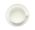 Empty ceramic cup isolated on white, top view Royalty Free Stock Photo