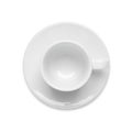 Empty ceramic cup on white, top view Royalty Free Stock Photo