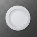 empty ceramic dish plate realistic vector illustration Royalty Free Stock Photo