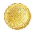 Empty ceramic plate, Gold plate with rough pattern, View from above isolated on white background with clipping path Royalty Free Stock Photo