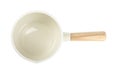 Empty ceramic sauce pan isolated on , top view