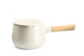 Empty ceramic sauce pan on white
