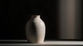 Empty ceramic vase on dark background. 3D render illustration.