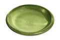 Empty ceramics plates, Green plate isolated on white background with clipping path, Side view Royalty Free Stock Photo