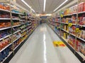 Empty Cereal Aisle at Grocery Store Royalty Free Stock Photo