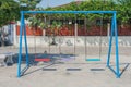 Empty chain swing in playground. Royalty Free Stock Photo