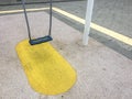 Empty chain swings in children playground Royalty Free Stock Photo