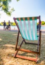 Empty chair in a city park. Relax concept Royalty Free Stock Photo