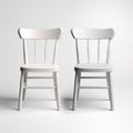 Empty Chair Mockup: High Contrast 3d White Wooden Chairs On Grey Background Royalty Free Stock Photo