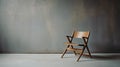 Minimalist Wooden Folding Chair In Clean Empty Room