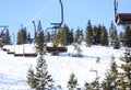 Chairlift at mountain ski resort. Winter vacation Royalty Free Stock Photo