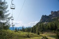 Empty chairlift at Rofan mountain, out of operation Royalty Free Stock Photo