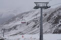 Empty Chairlifts in Snowy and Foggy Weather