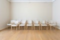 Empty chairs arranged for group therapy session in psychologist office setting Royalty Free Stock Photo