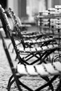 Empty chairs in beer garden Royalty Free Stock Photo