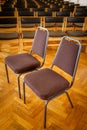 Empty chairs in the church Royalty Free Stock Photo