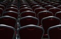 Empty chairs in a dark conference hall Royalty Free Stock Photo