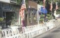 Empty Chairs Lining Street, Ojai, California