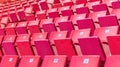 Empty chairs at olympic stadium at Lake Placid