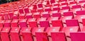 Empty chairs at olympic stadium at Lake Placid