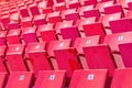 Empty chairs at olympic stadium at Lake Placid