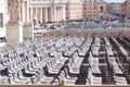 Empty chairs in Saint Peter`s Square, Vatican, Rome, Italy Royalty Free Stock Photo
