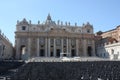 Empty chairs on st Peter's Square and Basilica, Vatican City