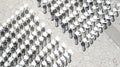 Empty chairs view from above, audience concept. Royalty Free Stock Photo