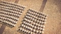 Empty chairs view from above, audience concept. Royalty Free Stock Photo