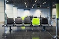 Empty chairs in waiting room at the airport Royalty Free Stock Photo
