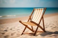 Empty chaise lounge on sand Royalty Free Stock Photo