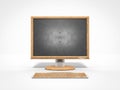 Empty chalkboard as a computer monitor icon