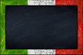Blackboard with italian flag frame