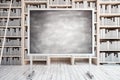 Empty chalkboard in library Royalty Free Stock Photo