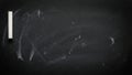Empty chalkboard with single piece of chalk Royalty Free Stock Photo