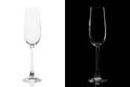 Empty champagne glass isolated