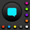 Empty chat bubble dark push buttons with color icons