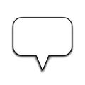Empty chat bubble icon with shadow, empty speech bubble, empty talk sign, thought sign