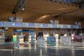 Poznan, Poland - November 7, 2023: Check-in counters at Henryk Wieniawski Airport in Poznan, Poland.