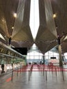 Empty check-in counters at Pulkovo airport terminal due to coronavirus pandemic Royalty Free Stock Photo