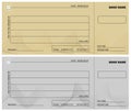 Empty check template. Business cheque book design. Bank checking, blank page for charity donations, corporate payment Royalty Free Stock Photo