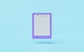 Empty checklist,mockup purple clipboard  isolated on blue background. concept 3d illustration or 3d render Royalty Free Stock Photo